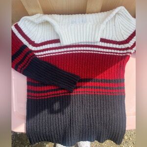 Striped Red and Black Women's Sweater